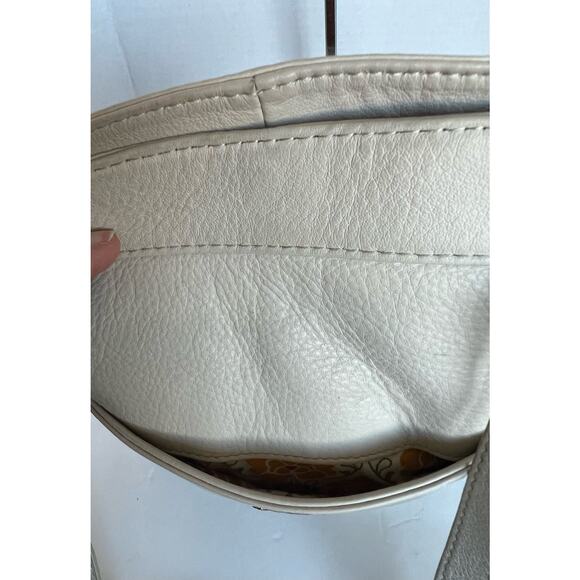 EMMA FOX Crossbody Pebble Cream Orange Pebble Leather Shoulder Bag Purse - Picture 11 of 15